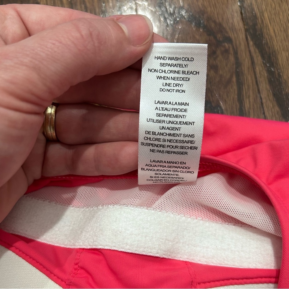 New Tommy Bahama Tie Front Wrap One-Piece Swimsuit in Coral Coast Pink - Picture 7 of 9